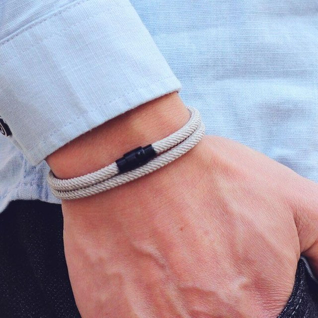 Fashion Maker 2 Armband, Doppel Schicht, Silber, Grau, Herren, 20,5 cm - Bild 1