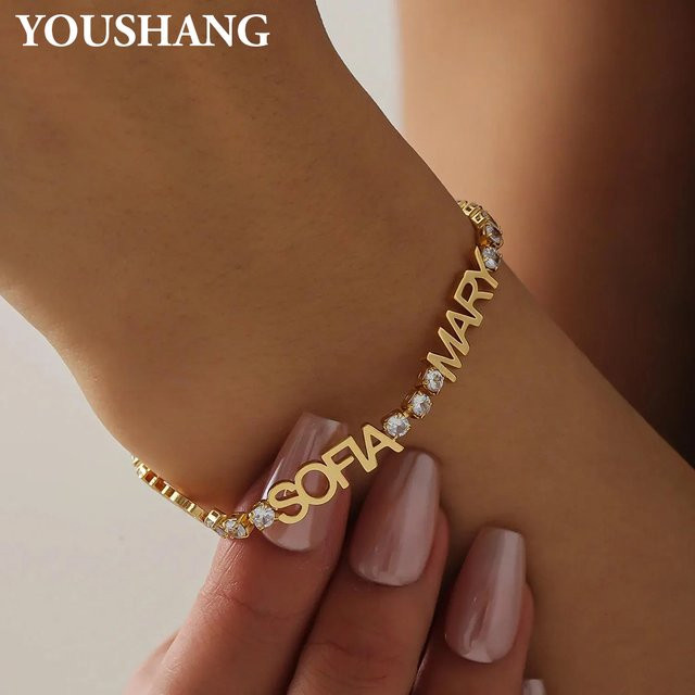 QSZB Armband Edelstahl, Zirkonia, Gold, Unisex - Bild 1