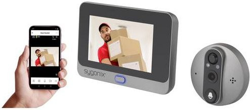 Sygonix IP-Video-Türsprechanlage mit WLAN Kamera und Video-Inneneinheit in Grau - Bild 1
