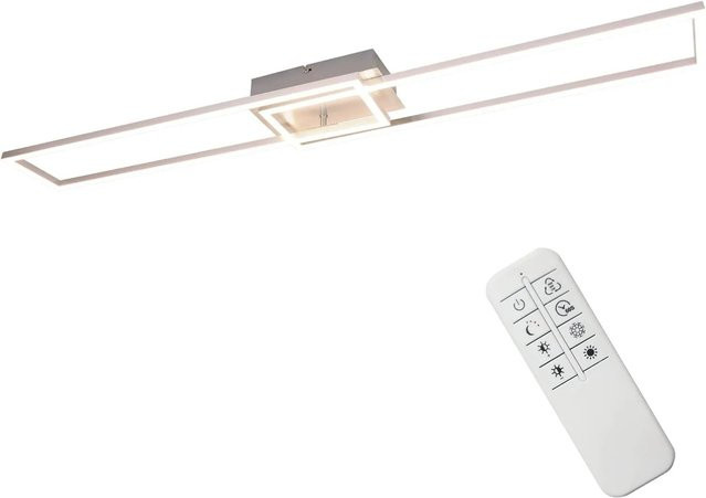 NETTLIFE LED Deckenleuchte L103 aus Metall in Silber, dimmbar mit Fernbedienung und Timer - Bild 1