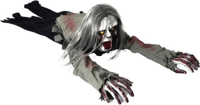 Xingben Ten Halloween-Prop: Motorisiertes Krabbeln mit gruseligen Geräuschen in Grau - Bild 1
