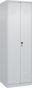 C+P Wäsche-Spind Classic PLUS mit 2 Abteilen und Sicherheits-Drehriegel, grau, H x B x T: 185 x 60 x 50 cm - Bild 1