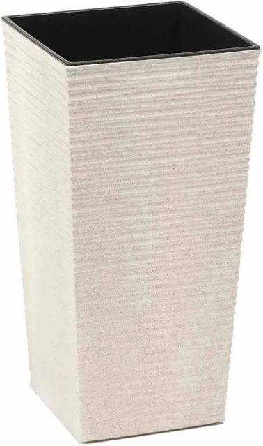 Siena Garden Pflanzkübel Eco Nizza in Weiß mit Rillenoptik B/T/H: 30 x 30 x 57 cm - Bild 1