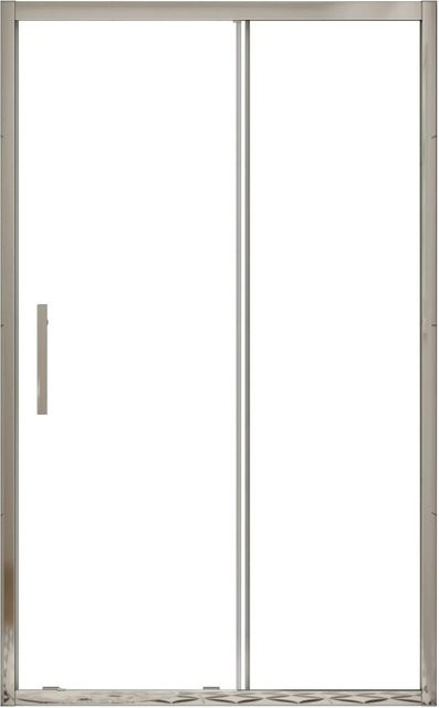 AICA Duschkabine als Nischentür mit Schiebetür, ESG-Glas transparent, Farbe Silber, B: 140 cm, H: 190 cm - Bild 1