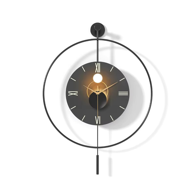 Oeny Minimalistische Wanduhr in Schwarz, Runde Analoge Wanduhr mit Silent-Funktion für Wohnzimmer und Schlafzimmer - Bild 3