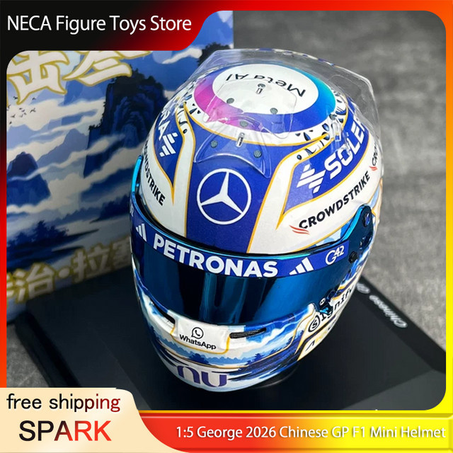 Bburago George Russell 2026 Chinesische GP F1 Mini-Helm-Replik, 1:5, ab 14 Jahren - Bild 1