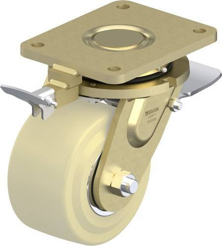 Blickle Lenkrolle mit Feststeller LS-GSPO 152K-35-ST-RI4 in Beige und Gelb mit 150 mm Rad-Durchmesser und einer Tragfähigkeit von max. 3000 kg - Bild 1