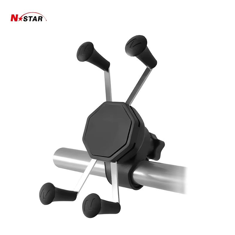 N-Star X-Grip Handyhalterung für Fahrrad und Motorrad in Schwarz mit Tough-Strap und Lenkerbasis für Ram-Halterungen - Bild 2