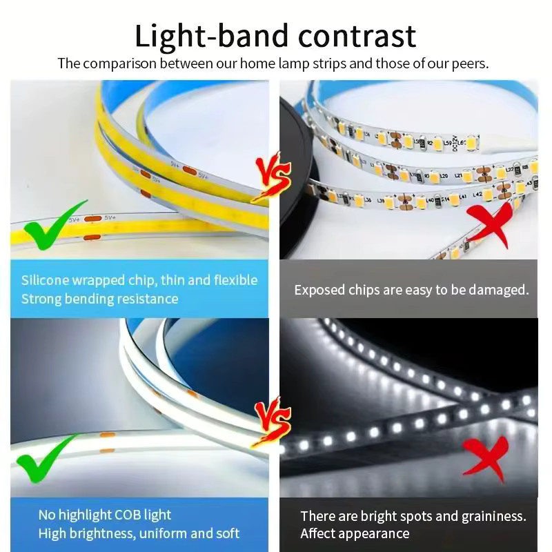 TALUTULA COB LED-Streifen mit USB-Anschluss und Touch-Dimmer, 5V, flexible LED-Leiste in Weiß, dimmbar - Bild 3