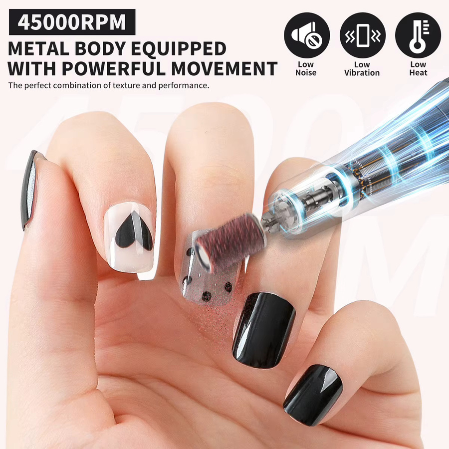 MOSKANY Elektrischer Nagelbohrer, Rosa, mit Nagelpolierer-Set - Bild 2