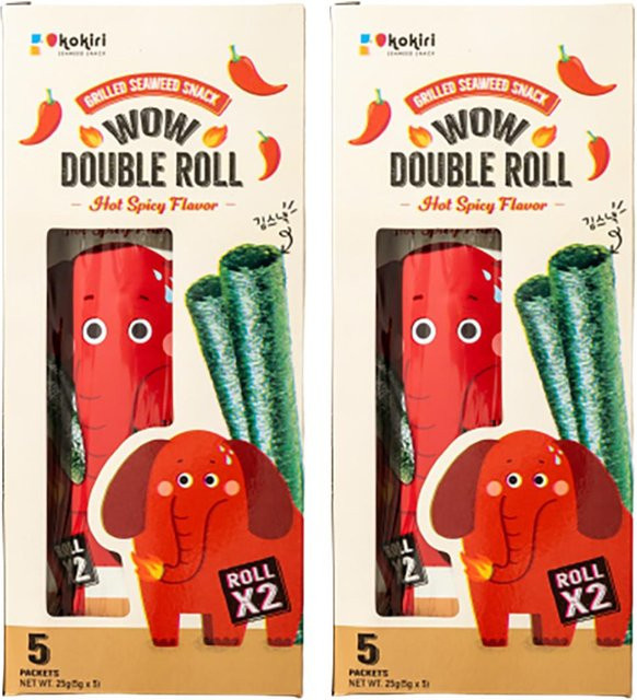 Kokiri Wow Doppelrolle Algen-Snack Scharf-Würzig 2 x 25 g - Bild 1