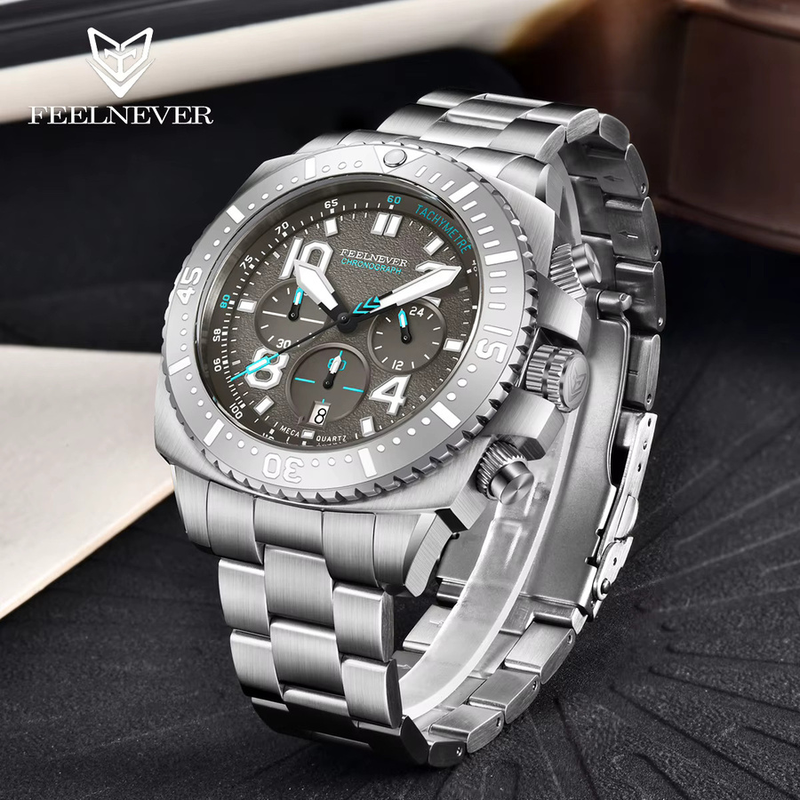 FeelNever Armbanduhr, Quarz-Automatik, Edelstahl, Saphirglas, Herren - Bild 4