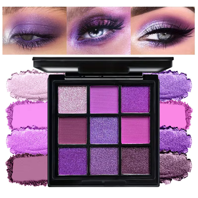 Charm For You Lidschatten-Palette, 9 Farben, Lila, Matt & Schimmernd, Unisex - Bild 2