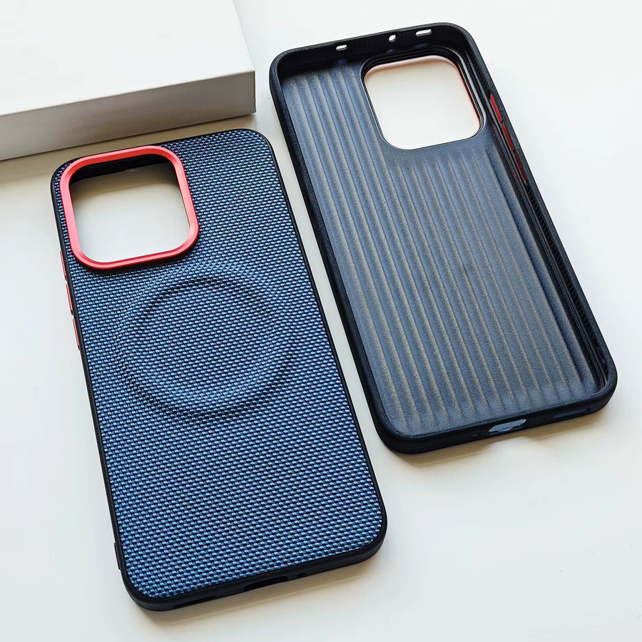 Luxuriöse Stoffhülle mit Diamantmuster für OPPO Reno 15 Pro Max und 14 Pro in Grün mit Magnetladeabdeckung und Anti-Drop-Schutz - Bild 2