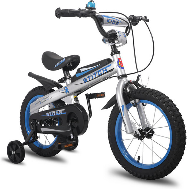 HILAND Knight Kinderfahrrad, 12-Zoll, mit Trainingseiten, Klingeln, Handbrake, Silver, ab 2 Jahren - Bild 1
