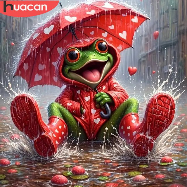 HUACAN Diamant-Mosaik Set 5D Frosch Wanddekoration in Mehrfarbig - Bild 1