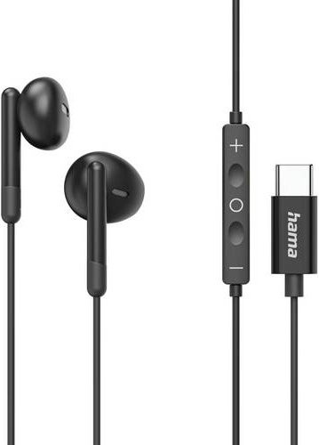 Hama Classy In-Ear Kopfhörer mit USB-C Anschluss und Mikrofon in Schwarz - Bild 1