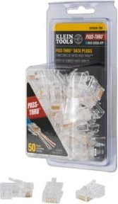 Klein Tools RJ45 Pass-Thru CAT6A UTP Datenstecker, transparent, 50-teilig - Bild 1