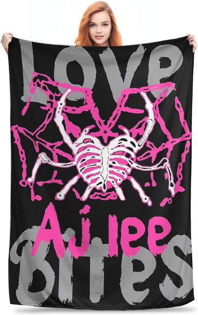 AJ Lee Wrestling Divas Plüsch-Überwurfdecke aus Flanell, Schwarz, B/T: 100 x 150 cm - Bild 1