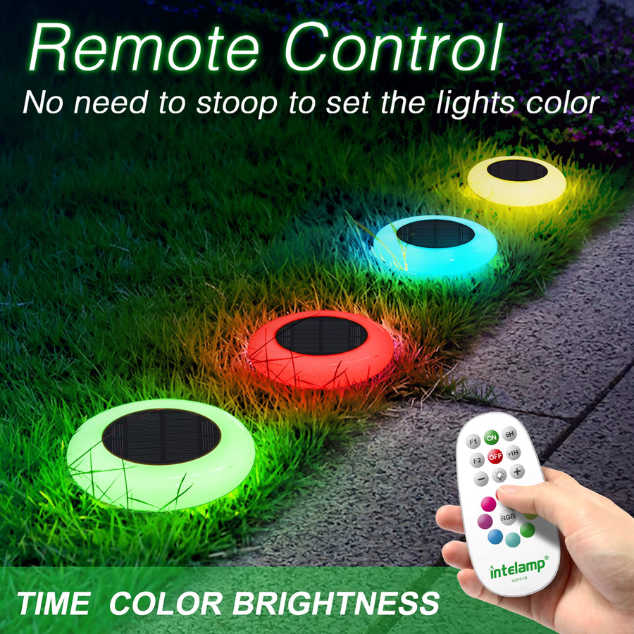 Intelamp Bunte Solarleuchten für den Außenbereich, Farbwechselnde RGB Gartenleuchten in Schwarz für Garten, Terrasse und Gehwege - Bild 7