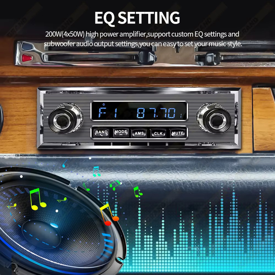 Grandnavi 1 Din Autoradio Retro MP3-Player mit Bluetooth, USB und AUX in Silber - Bild 3