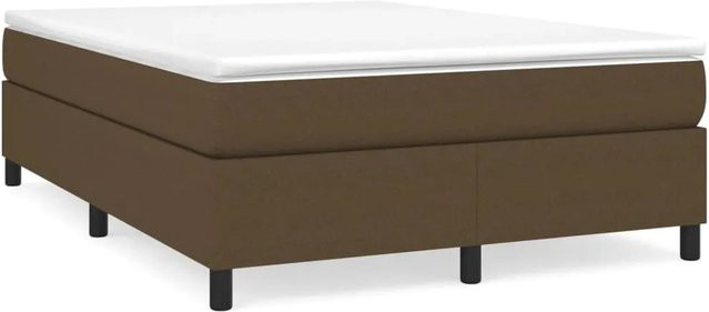 vidaXL Boxspringbett in Dunkelbraun mit Stoffbezug, B/T/H: 140 x 190 x 35 cm - Bild 1