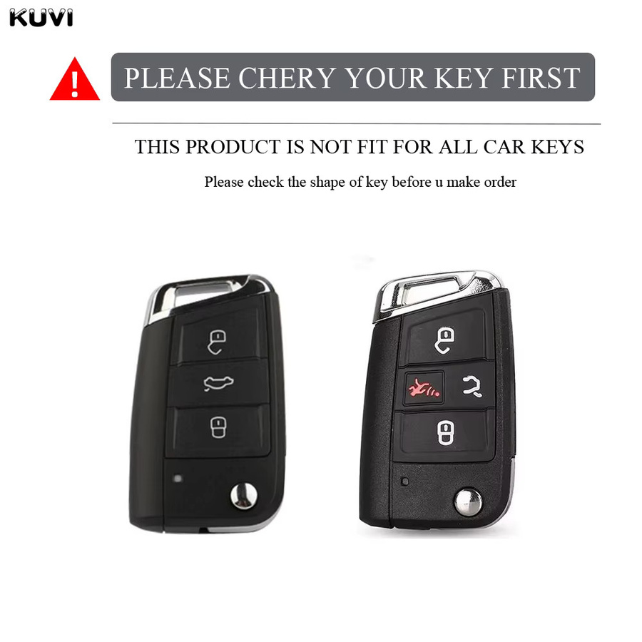 Kuvi TPU Autoschlüsselhülle für VW Golf 7 MK7, Tiguan MK2, Seat Ateca, Leon FR, Ibiza 2 und Skoda Octacia, Kodiaq (3/4 Tasten) - Bild 2