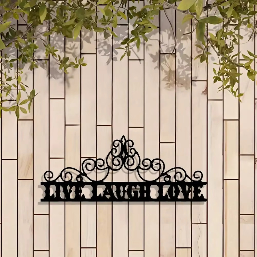 CIFBUY Vintage Metall-Wandschild Retro Live Laugh Love Eisenkunst-Dekoration in Schwarz - Bild 2
