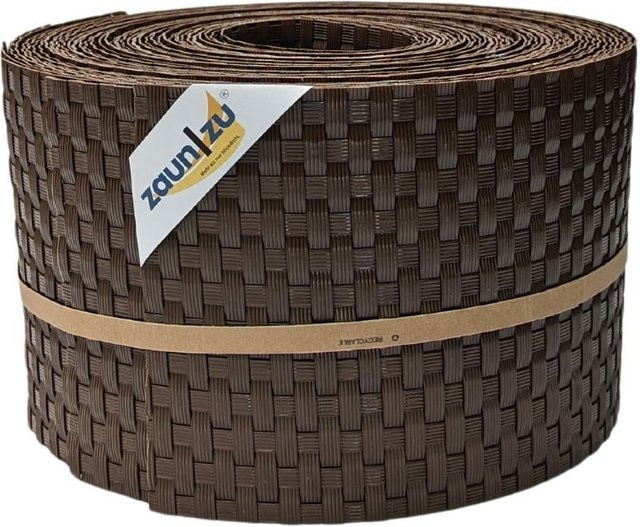 zaun zu Sichtschutzstreifen Rattan für Doppelstabmatten UV-beständig Braun 10 x 2,55 m - Bild 1