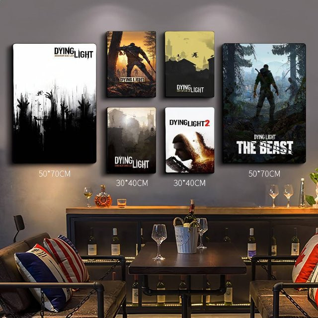 Dying Light Classic Anime Poster wasserfester Papieraufkleber Wanddekoration Mehrfarbig - Bild 1