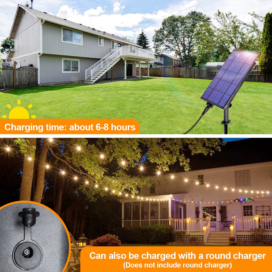 Mexllex LED Solar-Lichterkette mit Fernbedienung, IP44 wasserdicht, dimmbar und 8 Blinkmodi für Garten und Party - Bild 5