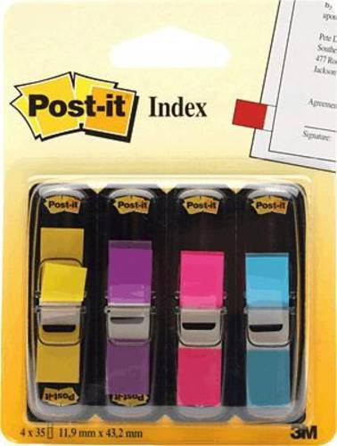 Post-it Haftstreifen Index Mini in Mehrfarben (Gelb, Lila, Pink, Türkis) - Bild 1