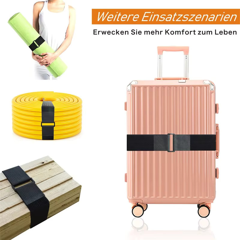 Wiederverwendbare Klettband-Sicherungskabelbinder in Schwarz mit 12 Schnallen, Länge: 5 m, Breite: 5 cm - Bild 6