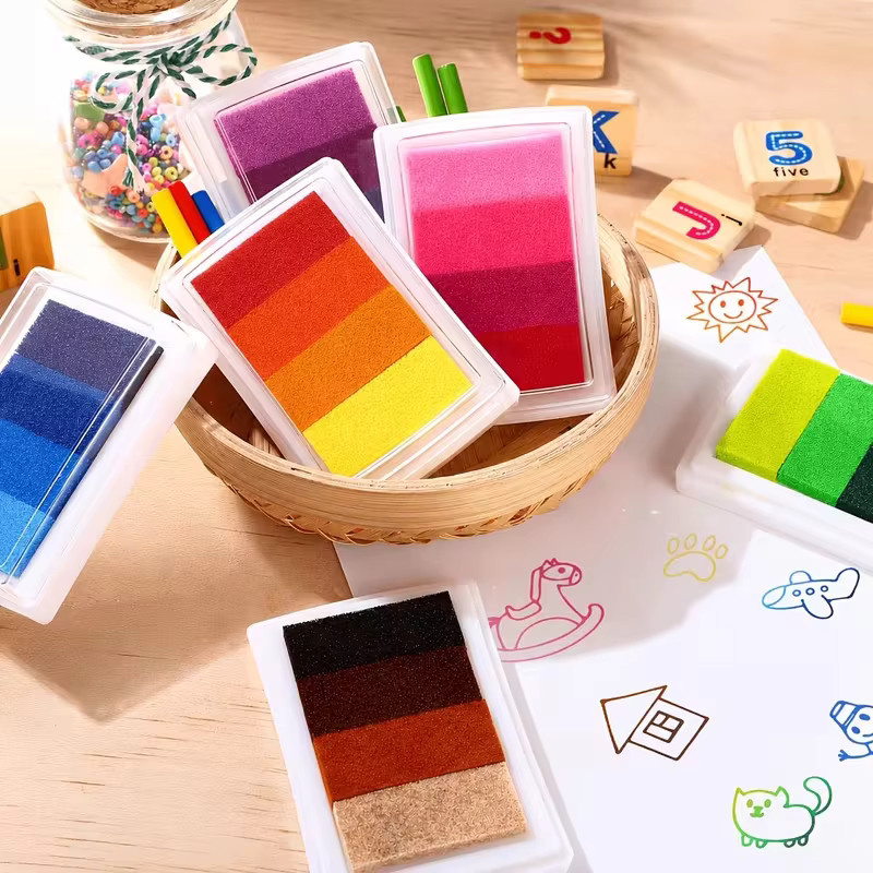 4 Stück waschbare Regenbogen-Stempelkissen in 16 Farben für Erwachsene und Büro - Bild 4