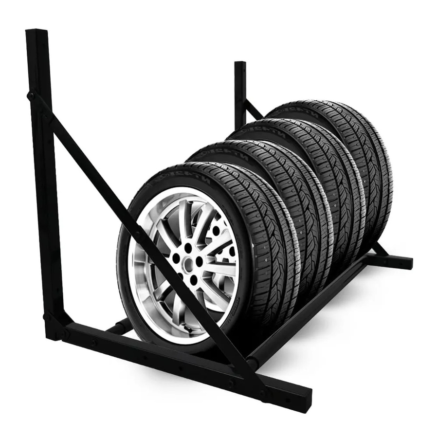 PROREGAL Klappbares Reifenregal CARRERO für Wandmontage, Schwarz, H: 62 cm, B: 88-122 cm, T: 57 cm, Platz für bis zu 5 Reifen - Bild 2