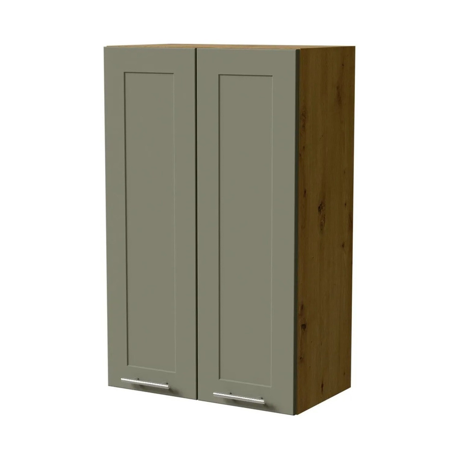 Feldmann-Wohnen Hängeschrank Oslo W4 Küchenschrank Eiche Artisan und Reed Green Matt mit Soft-Close-Türen, B/T/H: 60 x 32,5 x 96 cm - Bild 2