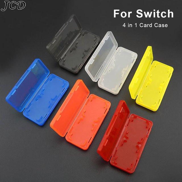 JCD 4 in 1 Spielkartenhalter Box und Aufbewahrungskoffer für Nintendo Switch NS in Orange und Transparent - Bild 1