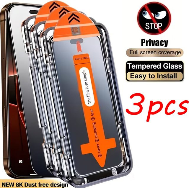 3 Stück Sichtschutz-Displayschutzfolien aus gehärtetem Glas für Xiaomi Redmi Note 14 13 Pro 15C Note 12 Pro Note 11 10 11 Pro 12 9s 8 7 13c transparent - Bild 1