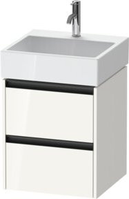 Duravit Waschtischunterschrank Ketho.2 in Weiß Hochglanz mit 2 Schubladen, wandhängend, B: 48,4 cm, T: 46,0 cm, H: 54,9 cm - Bild 1