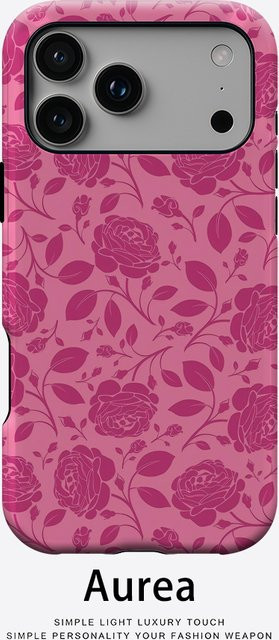 Potdemiel Handyhülle Pink Rose Trace für iPhone 17 16 15 14 13 Pro Max Plus, robuste doppelschichtige magnetische Hülle - Bild 1