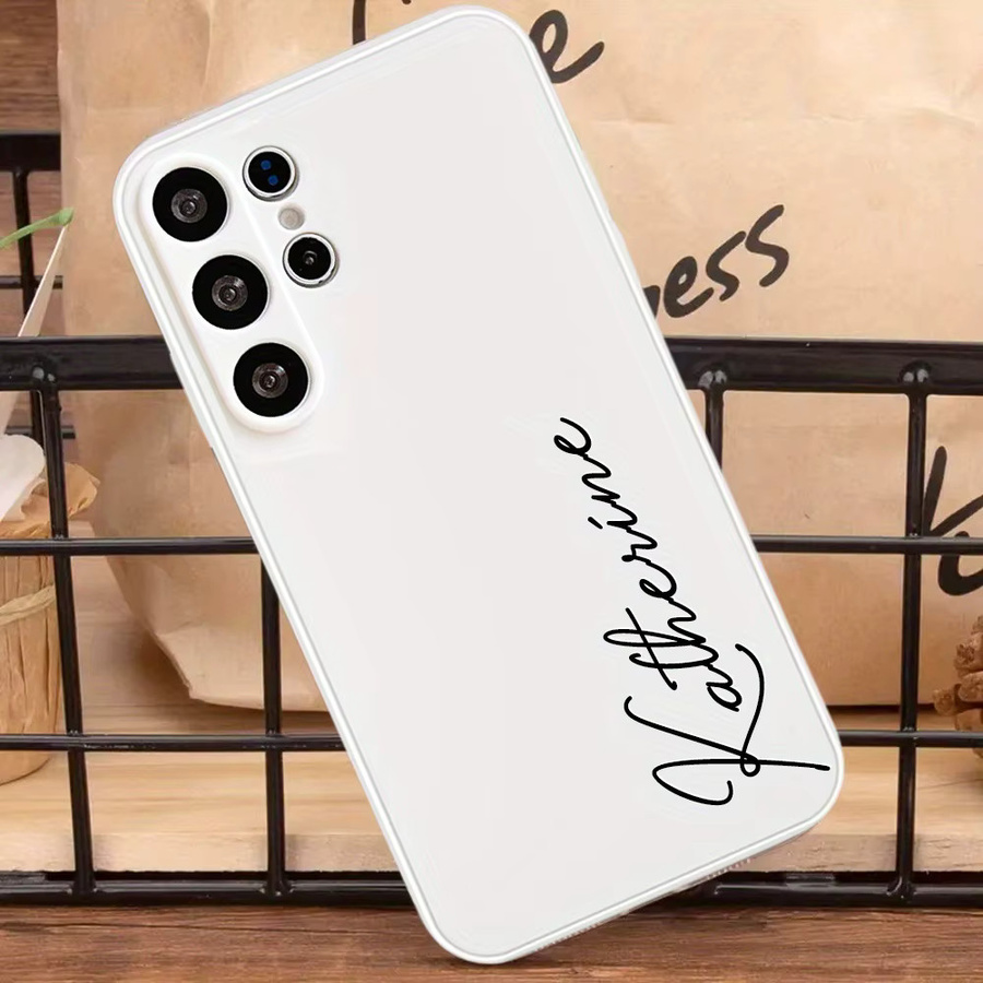 Personalisierte Handyhülle für Samsung Galaxy S25 S24 S23 FE S22 S21 S10 Plus Ultra 5G mit individuellem Text in Schwarz - Bild 3