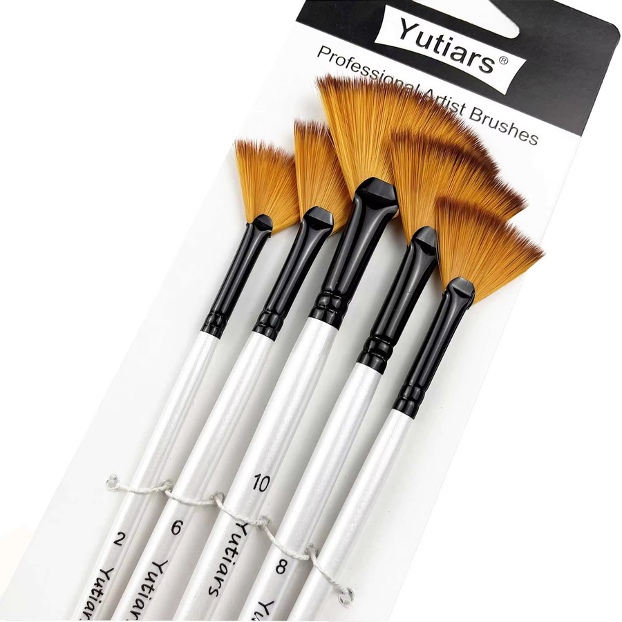 Yutiars 29-teiliges Nylon-Pinsel-Set für Profis in Multicolour, ideal für Acryl-, Öl- und Aquarellmalerei mit runden, Haselnuss-, Flach-, Fächer-, Winkel- und Detailpinseln - Bild 3