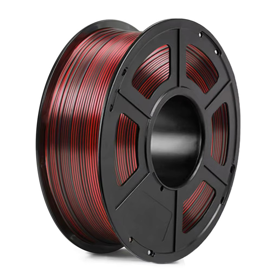 Zweifarbiges PLA-Seidenfilament für 3D-Drucker in Schwarz und Rot, Durchmesser: 1,75 mm - Bild 3