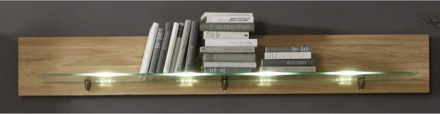 Wandboard Ponto aus massiver Eiche Bianco mit integrierter Beleuchtung, Breite: 179 cm - Bild 1