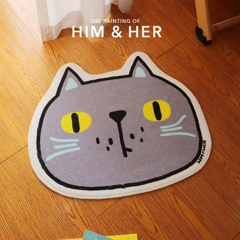 VIKAMA Teppich mit Katzenmuster aus Polyester für Wohnzimmer, Schlafzimmer und Flur - Bild 1