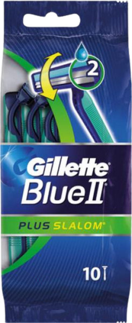 Gillette Blue II Plus Slalom Einwegrasierer, 10 Stück, Unisex - Bild 1