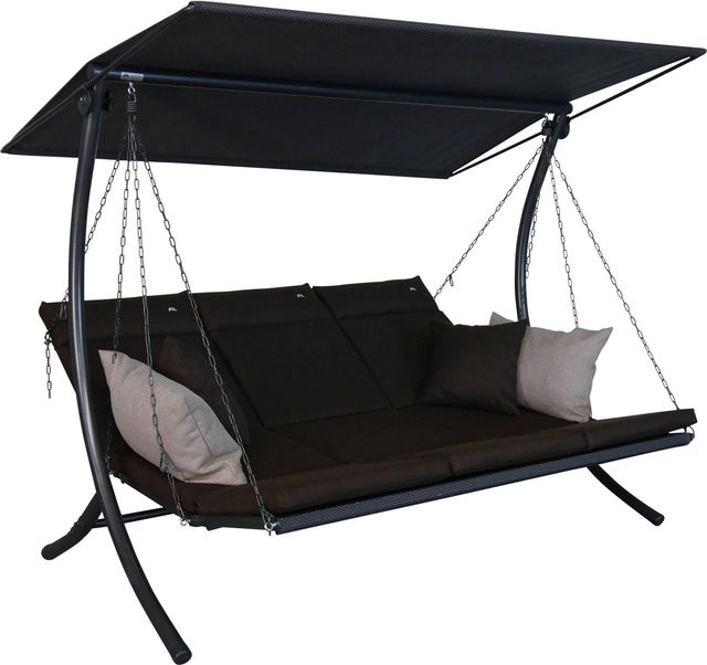 Angerer Hollywoodschaukel Swing Smart Coffee 3-Sitzer in Braun mit Textilene Gewebe und Auflagen, B/T/H: 240 x 160 x 145 cm - Bild 1