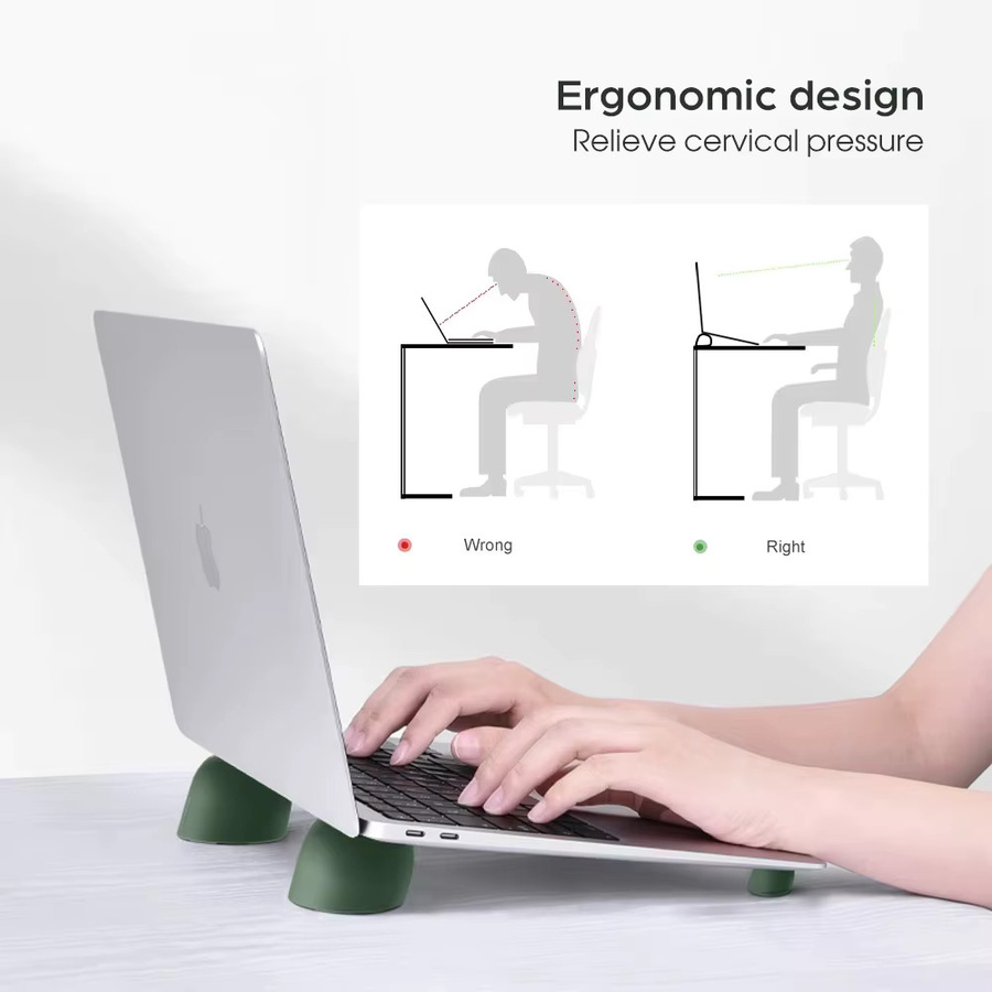 Eary Tragbarer Laptop-Ständer Magnetisches Kühlpad Ergonomischer Wärmeableitungsständer für MacBook, iPad Air Pro und Notebook in Weiß oder Grün - Bild 2
