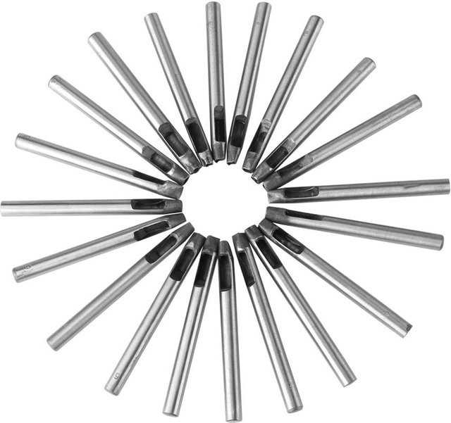 20er Set Blumenstanzer aus Kohlenstoffstahl für Lederhandwerk in Grau, 6 mm Durchmesser - Bild 1