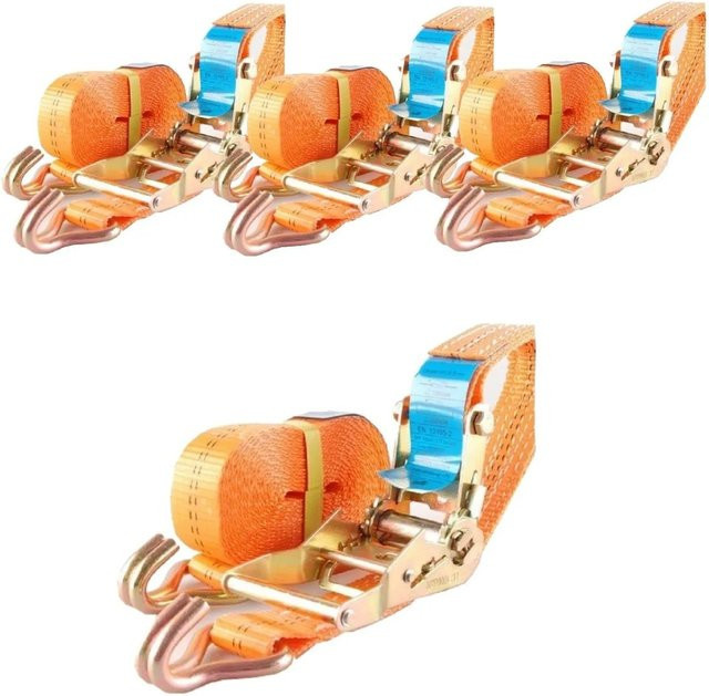 TrutzHolm Profi Ratschen Spanngurte Set, 2 Teile, Farbe: Orange/Schwarz, Länge: 5 m, Tragkraft: 2 t - Bild 1